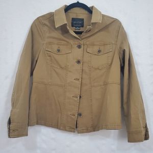 SANCTUARY Cropped Jacket Coat Brown Size Small Petite